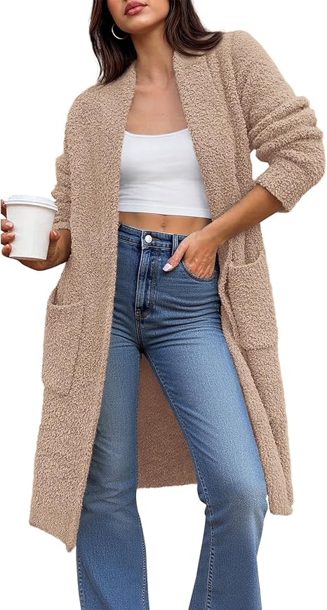 Long Cardigans for Women Fall 2025 Long Sleeve Sweaters Open Front Oversized Casual Knit Outwear Winter Coats